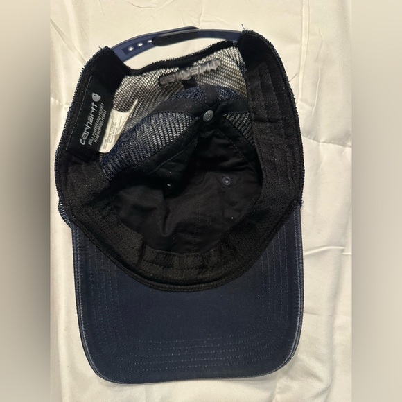 Carhartt Trucker Hat Blue  Mesh Back Adjustable Size Snapback Mens Unisex Cap - Picture 4 of 12
